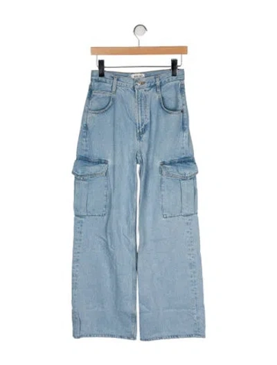 Pre-owned Agolde High-rise Wide Leg Jeans In Blue