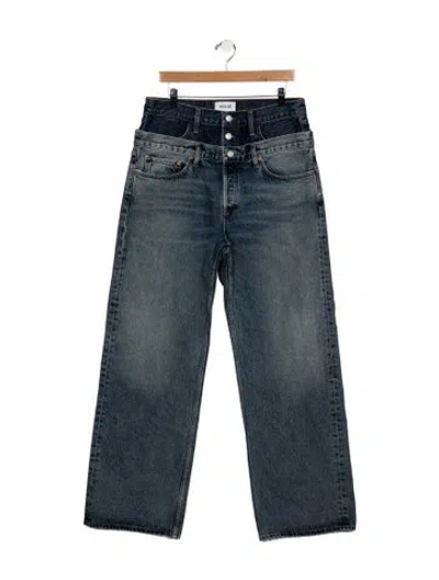 Pre-owned Agolde High-rise Wide Leg Jeans In Blue