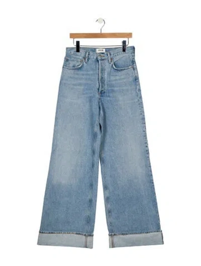 Pre-owned Agolde High-rise Wide Leg Jeans In Blue