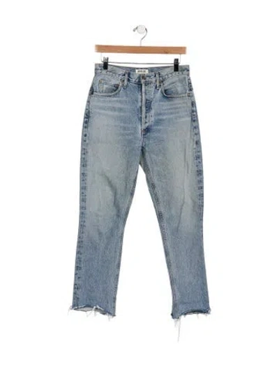 Pre-owned Agolde High-rise Wide Leg Jeans In Blue