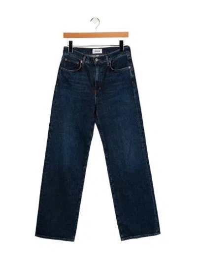 Pre-owned Agolde High-rise Wide Leg Jeans In Blue