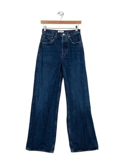 Pre-owned Agolde High-rise Wide Leg Jeans In Blue