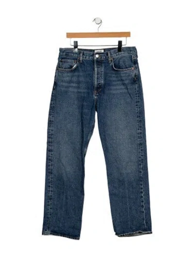 Pre-owned Agolde High-rise Wide Leg Jeans In Blue