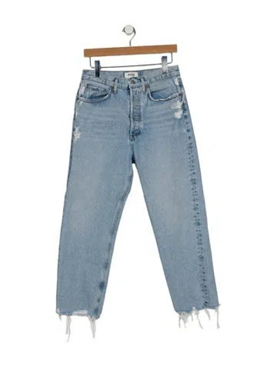 Pre-owned Agolde High-rise Wide Leg Jeans In Blue