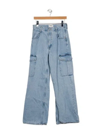 Pre-owned Agolde High-rise Wide Leg Jeans In Blue