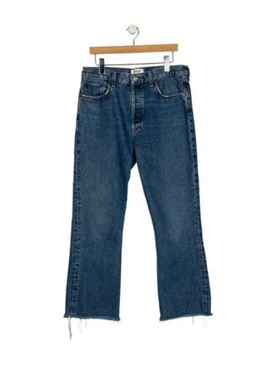 Pre-owned Agolde High-rise Wide Leg Jeans In Blue