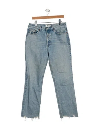 Pre-owned Agolde High-rise Wide Leg Jeans In Blue