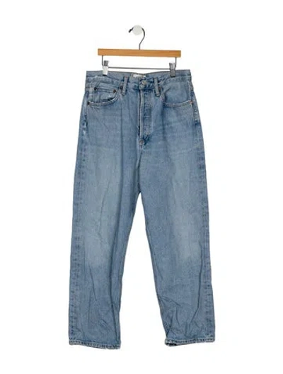 Pre-owned Agolde High-rise Wide Leg Jeans In Blue