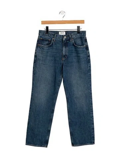 Pre-owned Agolde High-rise Wide Leg Jeans In Blue