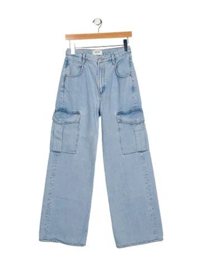 Pre-owned Agolde High-rise Wide Leg Jeans In Blue