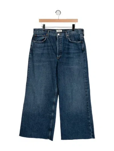 Pre-owned Agolde High-rise Wide Leg Jeans In Blue