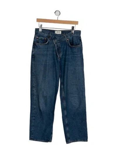 Pre-owned Agolde High-rise Wide Leg Jeans In Blue