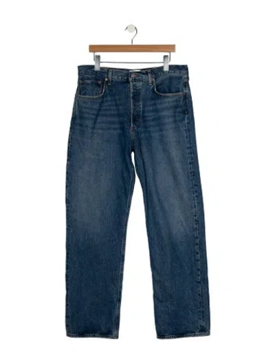 Pre-owned Agolde High-rise Wide Leg Jeans In Blue