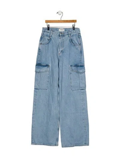 Pre-owned Agolde High-rise Wide Leg Jeans In Blue