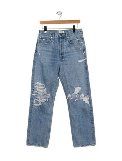 Pre-owned Agolde High-rise Wide Leg Jeans In Blue