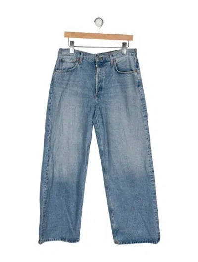 Pre-owned Agolde High-rise Wide Leg Jeans In Blue