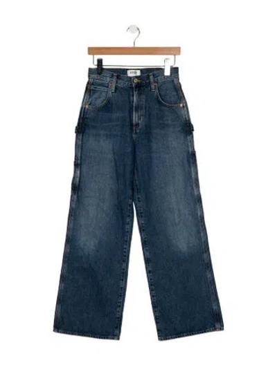 Pre-owned Agolde High-rise Wide Leg Jeans In Blue