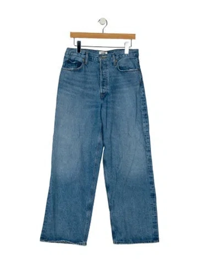 Pre-owned Agolde High-rise Wide Leg Jeans In Blue