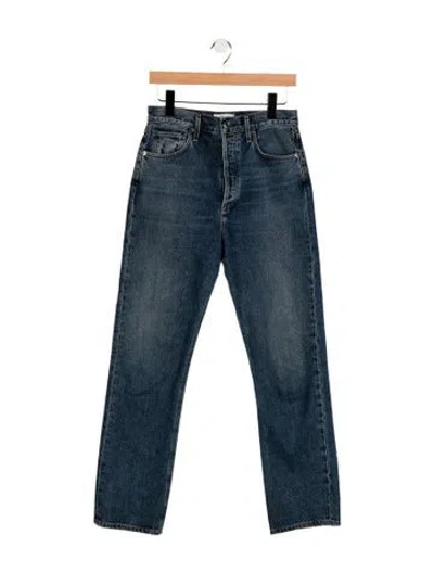 Pre-owned Agolde High-rise Wide Leg Jeans In Blue