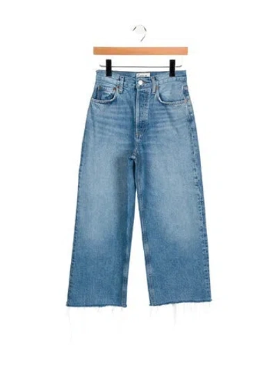 Pre-owned Agolde High-rise Wide Leg Jeans In Blue