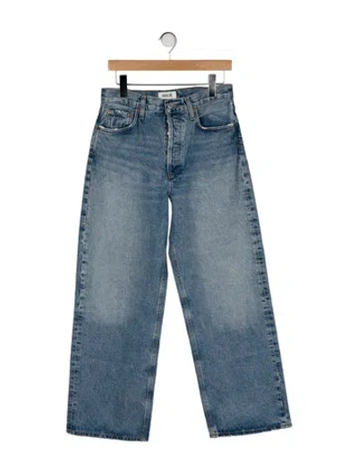 Pre-owned Agolde High-rise Wide Leg Jeans In Blue
