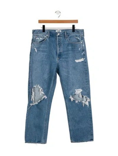 Pre-owned Agolde High-rise Wide Leg Jeans In Blue