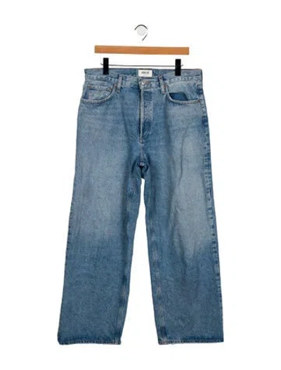 Pre-owned Agolde High-rise Wide Leg Jeans In Blue