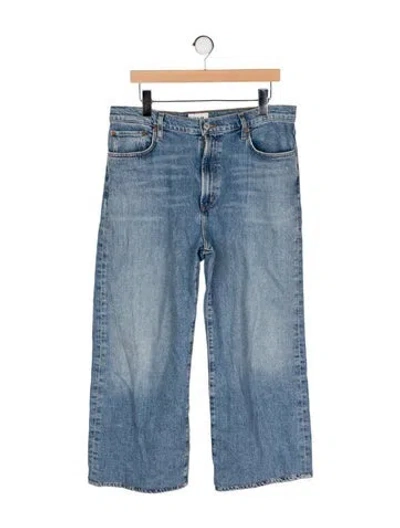 Pre-owned Agolde High-rise Wide Leg Jeans In Blue