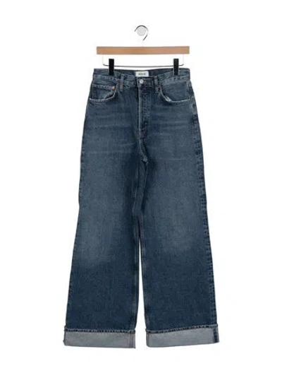 Pre-owned Agolde High-rise Wide Leg Jeans In Blue