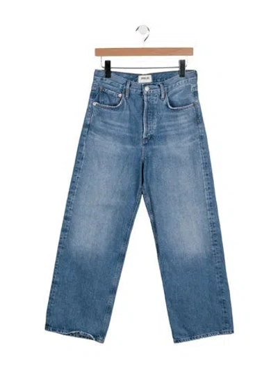 Pre-owned Agolde High-rise Wide Leg Jeans In Blue