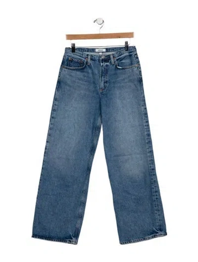 Pre-owned Agolde High-rise Wide Leg Jeans In Blue