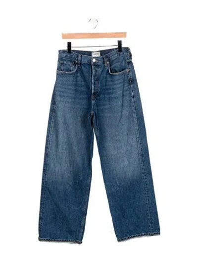 Pre-owned Agolde High-rise Wide Leg Jeans In Blue