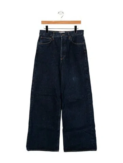 Pre-owned Agolde High-rise Wide Leg Jeans In Blue