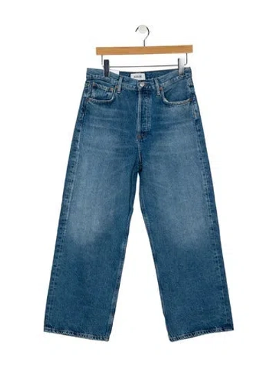 Pre-owned Agolde High-rise Wide Leg Jeans In Blue