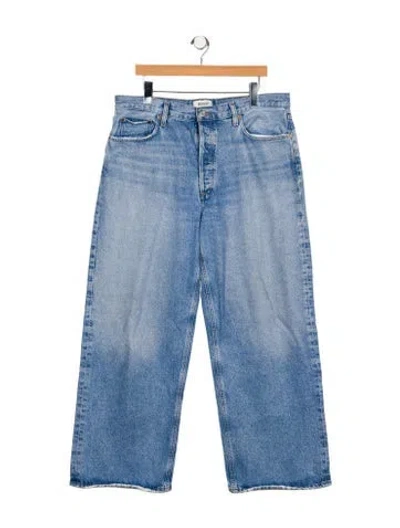 Pre-owned Agolde High-rise Wide Leg Jeans In Blue