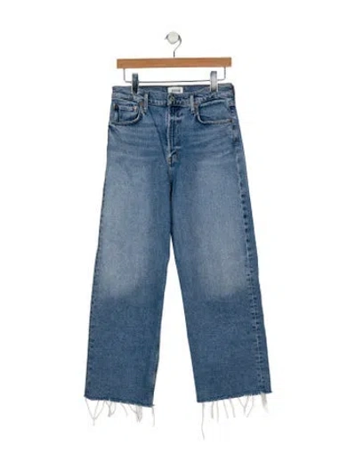 Pre-owned Agolde High-rise Wide Leg Jeans In Blue