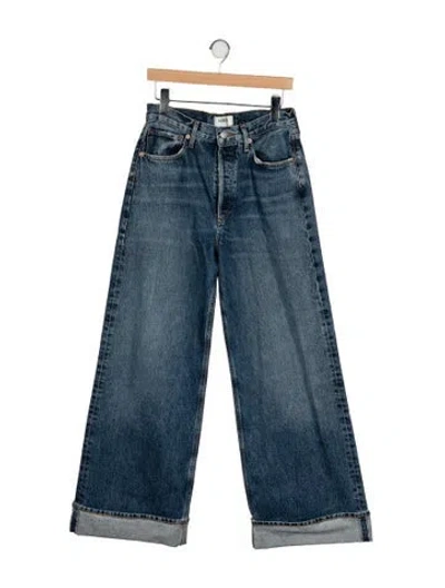 Pre-owned Agolde High-rise Wide Leg Jeans In Blue