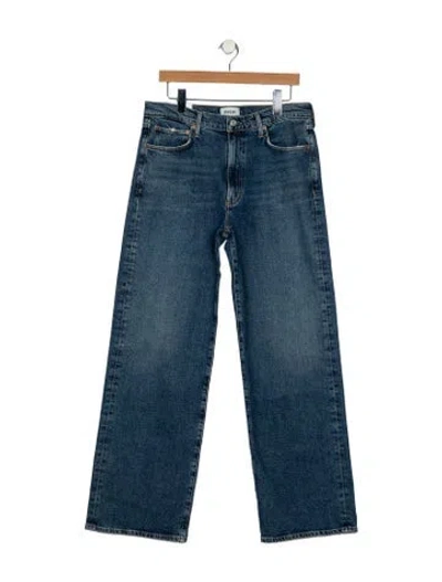 Pre-owned Agolde High-rise Wide Leg Jeans In Blue