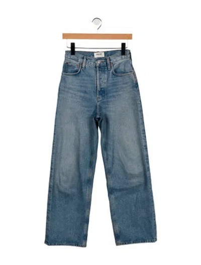 Pre-owned Agolde High-rise Wide Leg Jeans In Blue