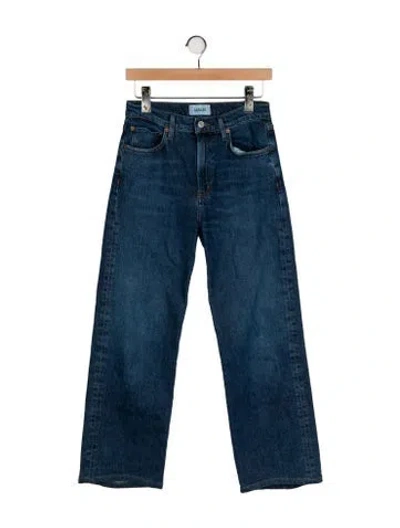 Pre-owned Agolde High-rise Wide Leg Jeans In Blue