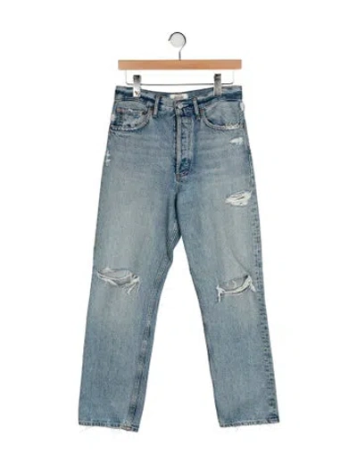 Pre-owned Agolde High-rise Wide Leg Jeans In Blue