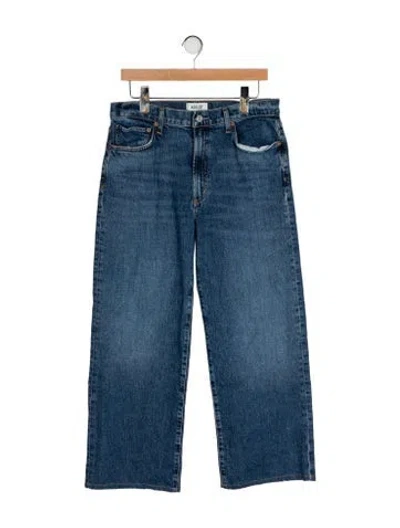 Pre-owned Agolde High-rise Wide Leg Jeans In Blue