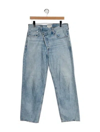 Pre-owned Agolde High-rise Wide Leg Jeans In Blue