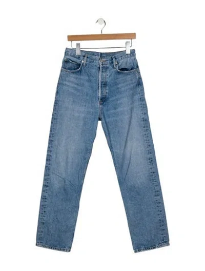 Pre-owned Agolde High-rise Wide Leg Jeans In Blue