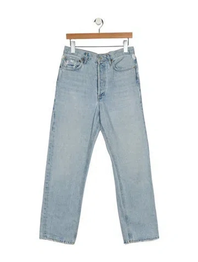 Pre-owned Agolde High-rise Wide Leg Jeans In Blue
