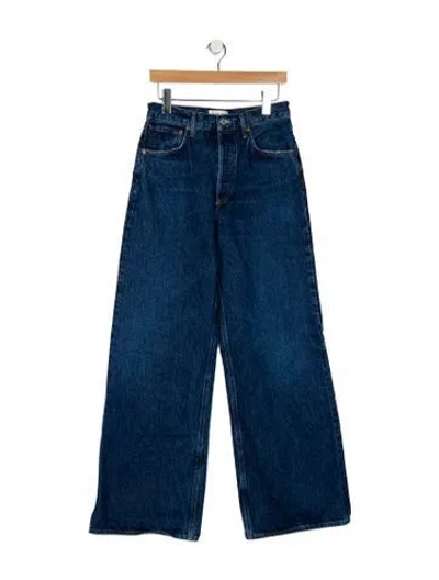 Pre-owned Agolde High-rise Wide Leg Jeans In Blue