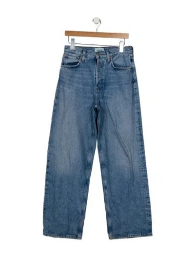 Pre-owned Agolde High-rise Wide Leg Jeans In Blue