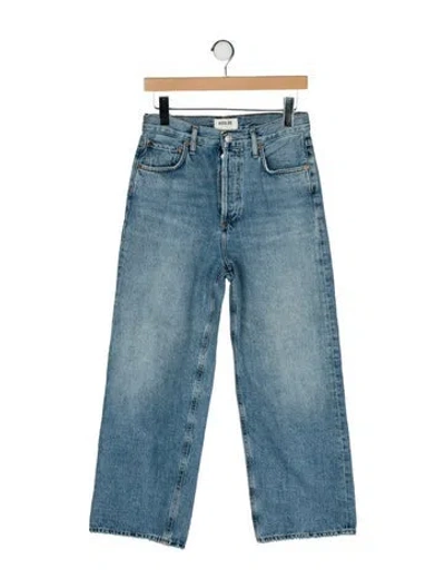Pre-owned Agolde High-rise Wide Leg Jeans In Blue