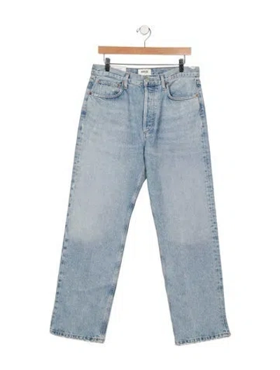 Pre-owned Agolde High-rise Wide Leg Jeans In Blue