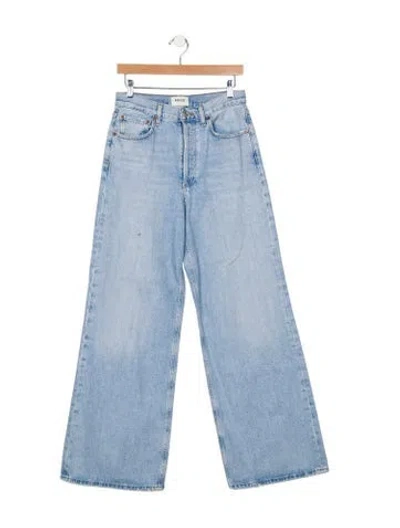 Pre-owned Agolde High-rise Wide Leg Jeans In Blue